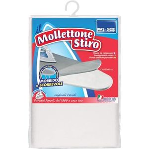 PARODI & PARODI Stiromega Mollettone Strijkplankovertrek, polyester met elastische rand, anti-kalkafdekking voor alle strijkplanken, metallic, 130 x 45 cm, katoen