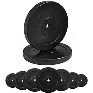 G5 HT SPORT Rubberen halterschijven van gietijzer, diameter 25 mm, voor fitnessstudio en thuisgym, van 0,5 tot 20 kg, voor halters en lange halters (2 x 0,5 kg)