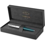 Parker 51-balpen | Groenblauwe behuizing met chromen afwerking | Medium punt met zwarte inktnavulling | Geschenkverpakking