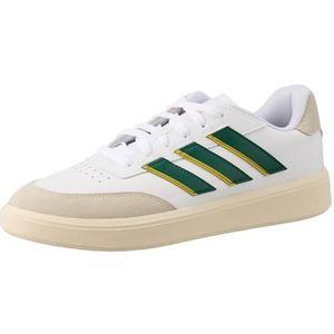 adidas Courtblock lage lage schoenen voor heren, Ftwr White Collegiate Green Utility Geel, 49 1/3 EU