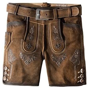 Stockerpoint Trachtenkids Santo jongensbroek van leer, gehakte steen, standaard, Steen Geasd, 128 cm