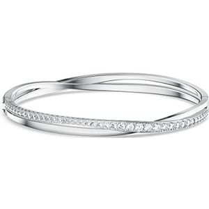 Swarovski Twist armband, Wit, Rodium toplaag