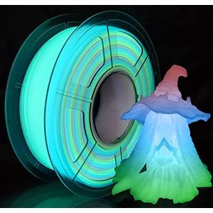 iSANMATE Filament 1.75 PLA Gloed in de Donkere Veelkleurigheid, PLA-Filament 3D Printer Filament 1kg Spoel, Dimensionale Nauwkeurigheid +/- 0.03 mm