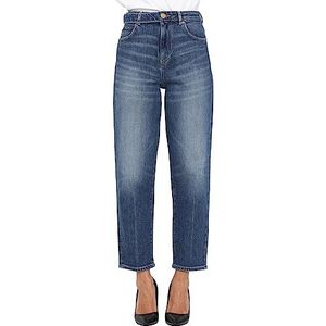 Pinko Maddie Sash Mom Fit Denim Comf Jeans voor dames, Pjz_Wash Vintage Medium Donker, 25