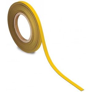 MAUL Markeringstape 10 mm x 1 mm, beschrijfbaar lint met magnetische achterkant, veelzijdig te gebruiken op kantoor, werkplaats, magazijn en keuken, individueel op maat te snijden, 10 m lengte, geel