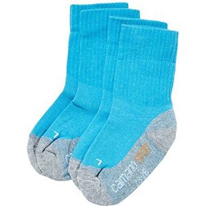 Camano 3721 sportsokken voor meisjes, set van 2 stuks, turquoise (turquoise 32), 31-34
