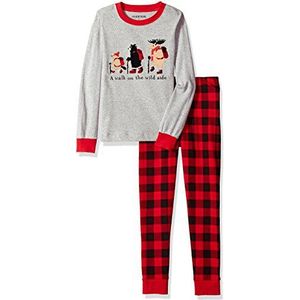 Hatley Appliqu�é Pyjama voor jongens met lange mouwen, Grijs (Walk on the Wild Side 020), 10 Jaar