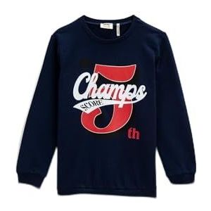 Koton Boys's College bedrukt katoenen sweatshirt, marineblauw (720), 3-4 jaar