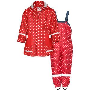 Playshoes - Tweedelig Regenpak - Rood - Waterdicht - Stippen - 80