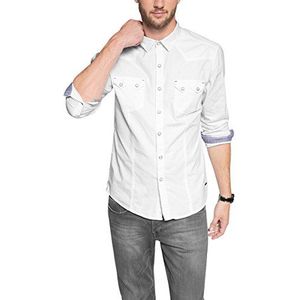edc by Esprit Heren slim fit casual overhemd Oxford, wit (white 100), S