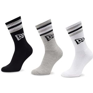New Era Unisex Stripe Crew sokken, zwart, 35-38
