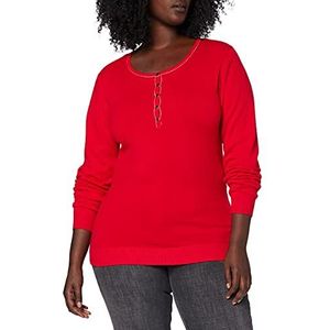 Bonamaison Dames Tunesische kraag trui knopen + Lurex T-shirt