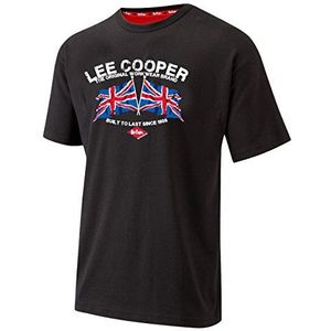 Lee Cooper LCTS012 Mens werk veiligheid Union Jack Logo katoen ronde hals T-shirt werkkleding top, zwart, groot