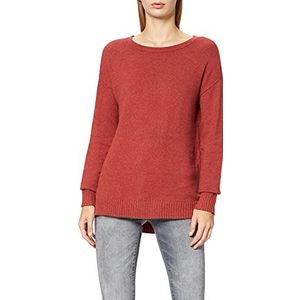 Vila Dames Viril High Low L/S Knit Top-Noos Pullover, Burnt Henna, XS