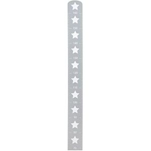 Roba Little Stars meetlat met sterrenmotief, groeimeter met schaal tot 160 cm, voor kinderen, meetlijst van hout, grijs