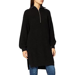 NA-KD Dames Side Slit Gebreide Sweater Trui, zwart, XL