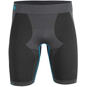 Heren Base Layer Seamless functioneel ondergoed, sport- en skiondergoed, 3/4 functionele broek, korte of korte mouwen shirt, Grijstinten - Radler, S/M