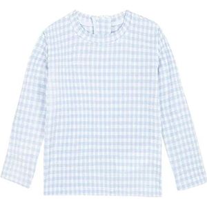Gocco Lycra T-shirt Seersuker Vichy blauw, uniseks, voor volwassenen, Blauw, M