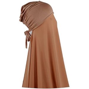 Faticinfa Instant Chiffon Hijab Met Tie Terug Onder Cap Effen Kleur Zachte Chiffon Sjaal Met Hijab Inner Caps Voor Moslim Vrouwen, Amandel, M