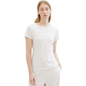 TOM TAILOR T-shirt voor dames, 35666 - Offwhite Wave Design, XL