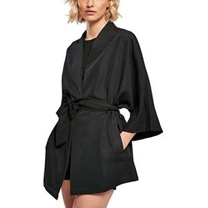 Urban Classics Kimono van viscose, keperstof, voor dames, jas, zwart., M