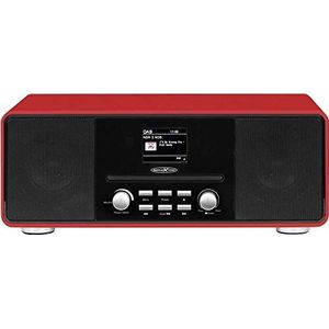 REFLEXION DAB-radio met cd-speler en wekkerradio (FM, DAB, DAB+, Bluetooth, AUX-ingang, hoofdtelefoonaansluiting, afstandsbediening), rood HRA19DAB/RD