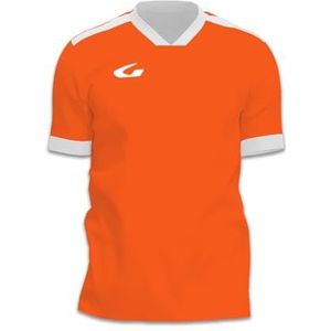 Gems JN12-0324 Bonn herenshirt met lange mouwen, wit/neonoranje, maat XXL