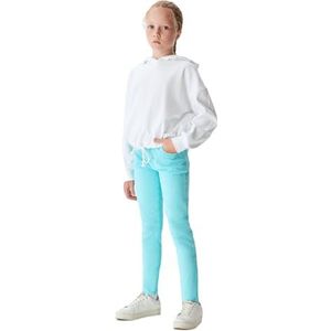 LTB Jeans Renaza meisjes-pullover met lange mouwen met capuchon om over te trekken, wit, 100% katoen, maat 140 cm, Briljant White 14020, 140 cm