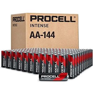 ProCell Intense AA krachtige alkalinebatterijen (144 stuks), 10 jaar houdbaarheid, bulkvoordeelpakket voor krachtige professionele apparaten