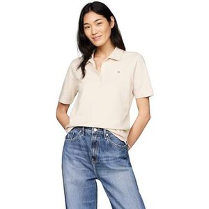 Tommy Hilfiger Dames 1985 REG Pique Polo SS S/S Polo, Classic Beige, XXL, Klassieke Beige, XXL