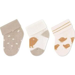 Sterntaler baby meisjes babysokjes eerste sokken set van 3 vogels - babysokjes, babysokjes, babysokjes - gemaakt van katoen - veelkleurig (roze/wit/beige), 14