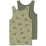 NAME IT Babyjongens NMMTANK TOP 2P SAGE Dino NOOS Onderhemden, 86, sage, 86 cm