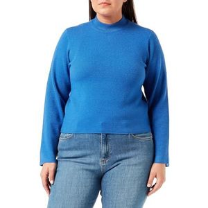 VERO MODA Dames VMSABA LS Highneck NOOS trui, Beaucoup Blue, M, Beaucoup Blue, M