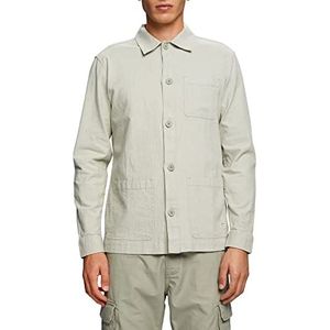 ESPRIT Herringbone-hemd, linnenmix, lichtgroen, XL