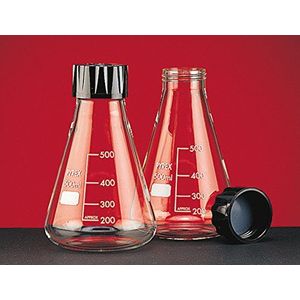 SCILABWARE 211918 Erlenmeyer 250 ml van borosilicaatglas, met schroefsluiting type PBT (10 stuks)