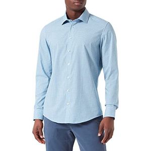 Seidensticker Men's Slim Fit shirt met lange mouwen, turquoise, 38, turquoise, 38