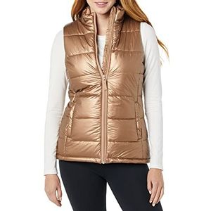 Amazon Essentials Dames middelzware puffer gilet, metallic taupe, XS