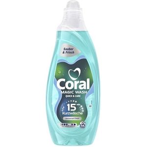 Coral Magic Wash Quick & Care wasmiddel Universal Clean vloeibaar wasmiddel voor 15 minuten kort wassen met PRO-S-technologie 54 WL