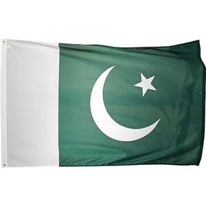 SHATCHI Pakistan Pakistaanse Nationale Vlag 150 x 90CM Fans Cricket Ondersteuning 14 augustus Onafhankelijkheid Dag viering Decoratie, Groen