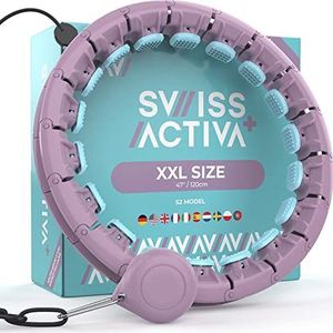 Swiss Activa+ S2 XXL Smart Hula Hoop Adult - tot 120 cm voor grote maten XXL - valt niet af - gewichtsverlies hoepel voor vrouwen - verzwaarde fitness hoelahoep