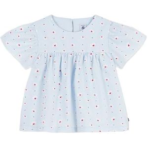 Petit Bateau Bedrukte blouse van katoenen popeline met korte mouwen, Versheid/Multico, 5 Jaren