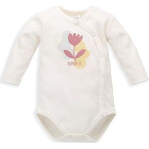 Pinokio Bodysuits voor babymeisjes, lange mouwen, buttoned ondergoed, Ecru Flower Romantic, 56