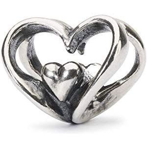 Trollbeads Zilveren kraal hart aan hart, Eén maat, Zilver, Geen edelsteen