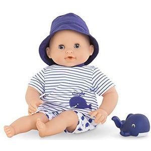 Corolle - Mijn eerste pop, babybadkamer, 30 cm, vanaf 18 maanden, met badspeelgoed walvis, 9000100670