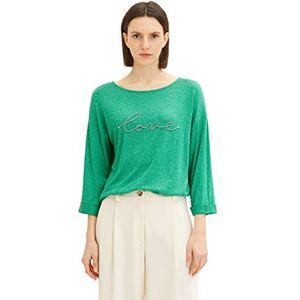 TOM TAILOR Dames T-shirt 1035465, 31141 - Vivid Leaf Green Melange, M