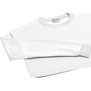 Ucy Sweatshirt met lange mouwen voor dames van 100% polyester met ronde hals wit maat S, wit, S