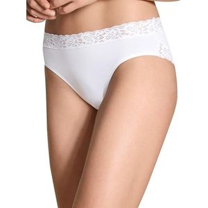 CALIDA Natural Comfort Lace Slip voor dames, regular cut, van hoogwaardig Supima-katoen, met vrouwelijke kanten details, wit, 48-50