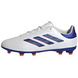 adidas Copa Pure II League voetbalschoenen voor kinderen, uniseks, stevige grondschoenen, Ftwr Wit Lucid Blauw Zonne-rood, 38 2/3 EU