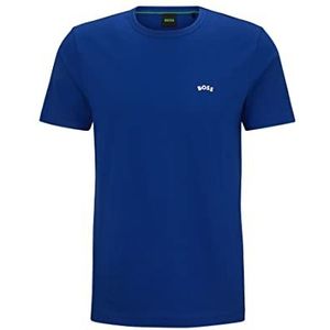 BOSS Heren Tee Curved T-Shirt, Bright Blue, M, bright blue, M