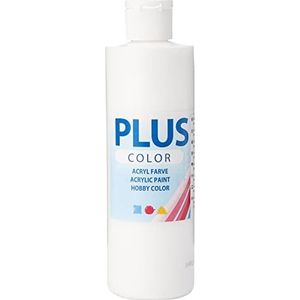 Creativ 39477 Plus Color Acrylverf, Craft Paint - Wit - 1 Fles van 250 ml